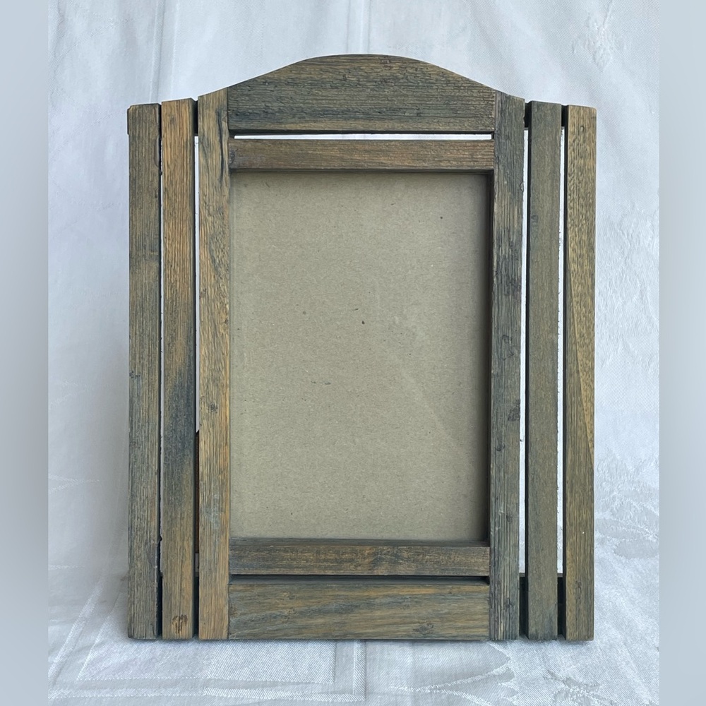 Vintage Wood Slat Picture Frame Rustic Gray Wash Cabin Lodge 5x7 Photo Cabincore